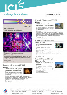 Agenda de la semaine Verdon du 3 au 9 mai