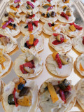 blinis , houmous maison et poivron grillé