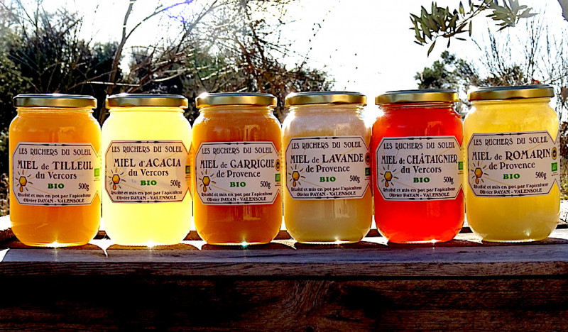 Notre gamme de miels bio - © DR Olivier Payan Notre gamme de miels bio