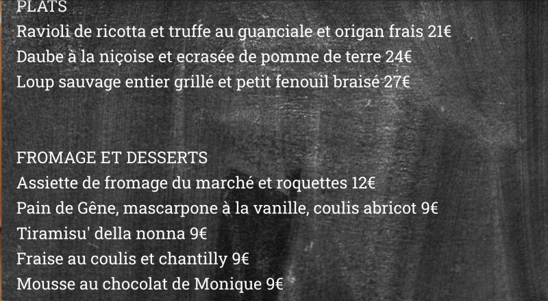 Menu du 5 Mai 2026 - © Daniela Menu du 5 Mai 2026