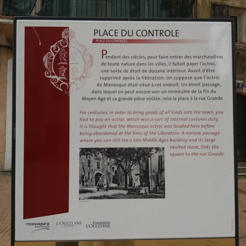 Plaque place du contrôle