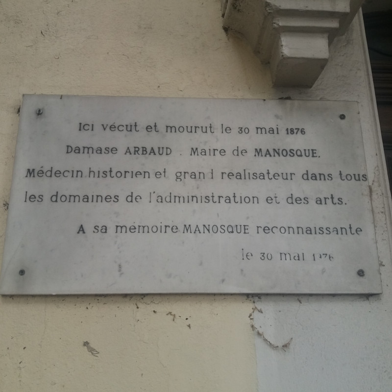 Plaque Damase Arbaud