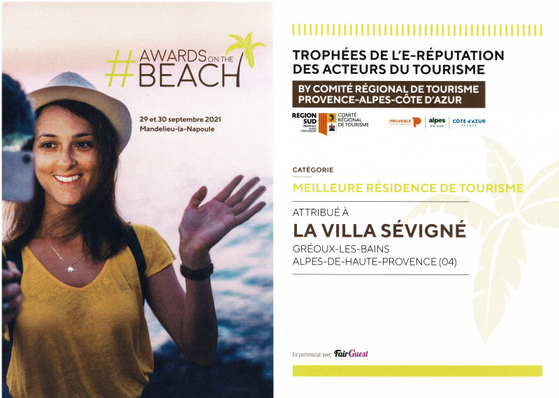 Trophée La Villa Sévigné - © DR Sévigné Paradis Sept 2021 Trophée La Villa Sévigné