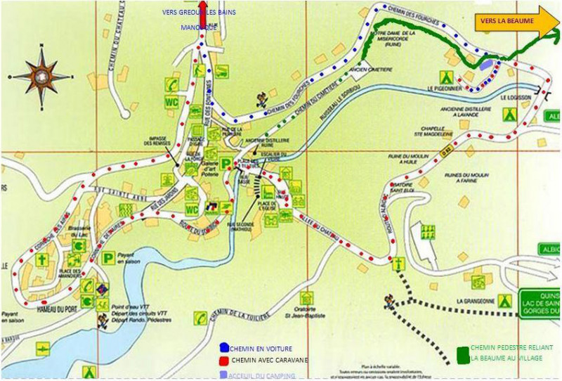 plan arrivéé au camping