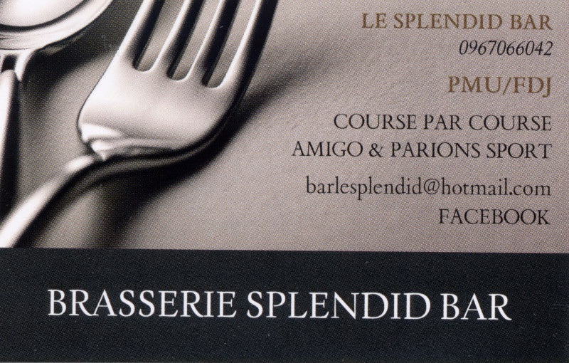 Carte de visite le Splendid à Oraison Carte de visite le Splendid à Oraison