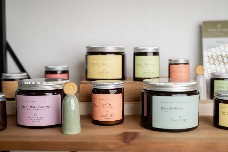 Bougies à la cire d’olive