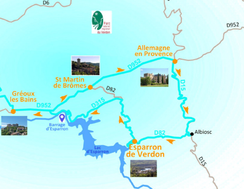 Route du Lac d'Esparron - © OTCDLVA Route du Lac d'Esparron