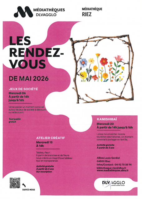 Les rendez-vous - Médiathèque Riez