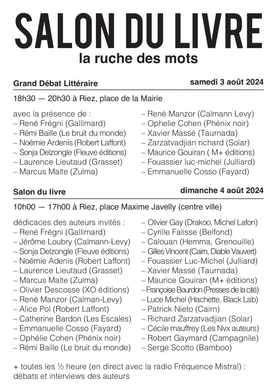 Salon du livre programme