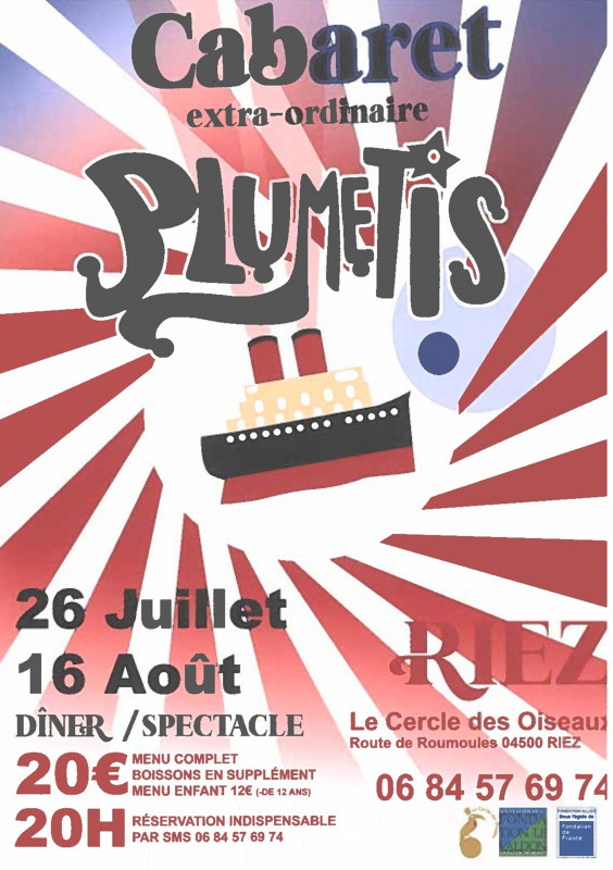 Plumetis cabaret extraordinaire