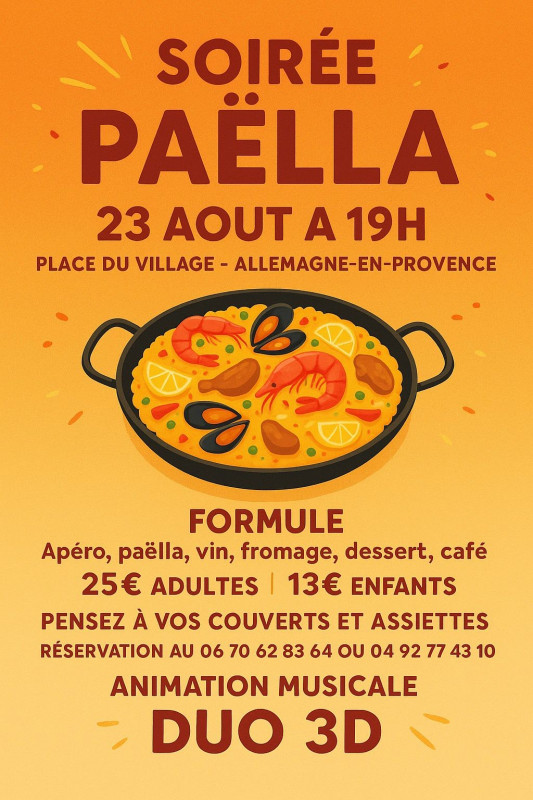 Soirée paella_Allemagne-en-Provence
