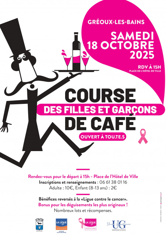 Octobre Rose à Gréoux-les-Bains : Course des Filles et Garçons de Café_Gréoux-les-Bains