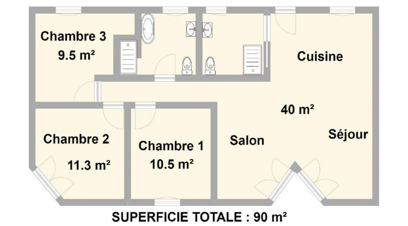 Plan du Gîte - © Ferme de Beaumont Plan du Gîte