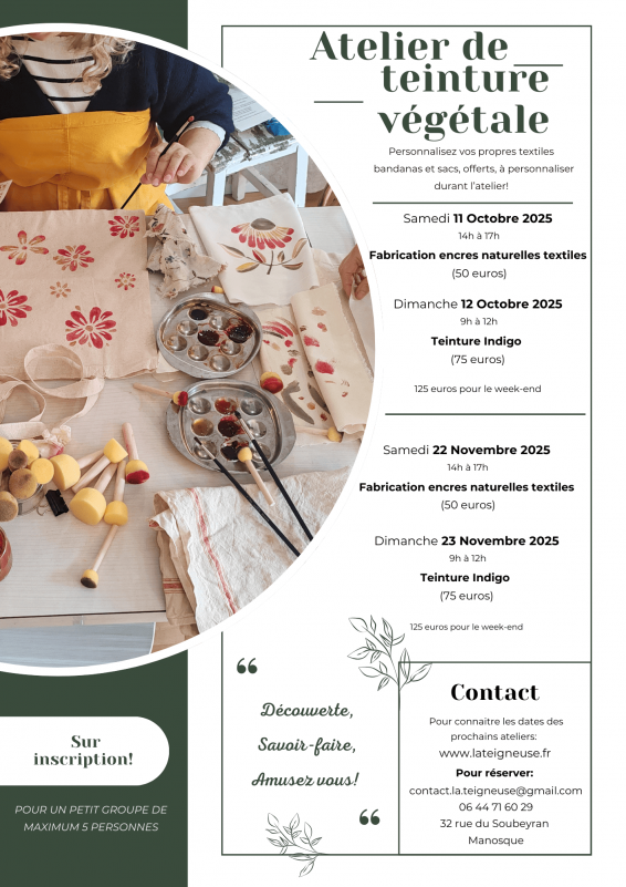 Atelier teinture végétale