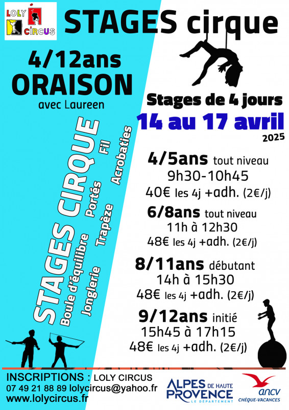Affiche stage semaine avril