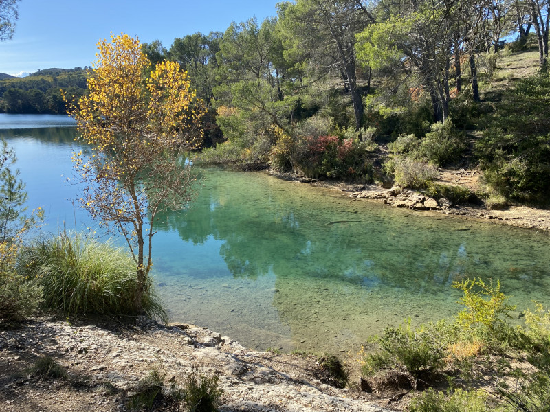 Une des merveilleuses criques du Lac d’Esparron de Verdon Une des merveilleuses criques du Lac d’Esparron de Verdon