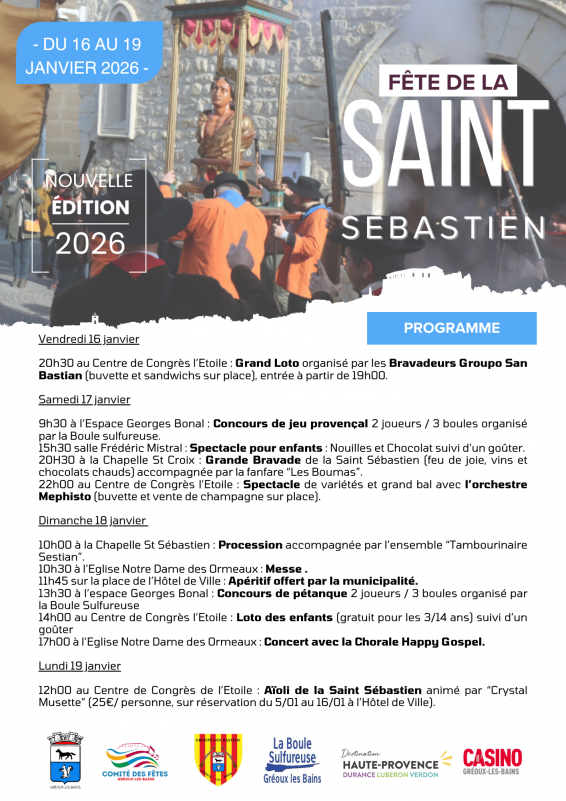 Fête de la Saint Sebastien 2026_Gréoux-les-Bains
