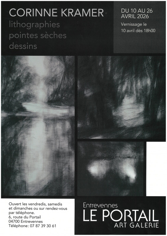 Exposition Lithographie, pointes sèches, dessins_Entrevennes - © DR Corinne Kramer Exposition Lithographie, pointes sèches, dessins_Entrevennes