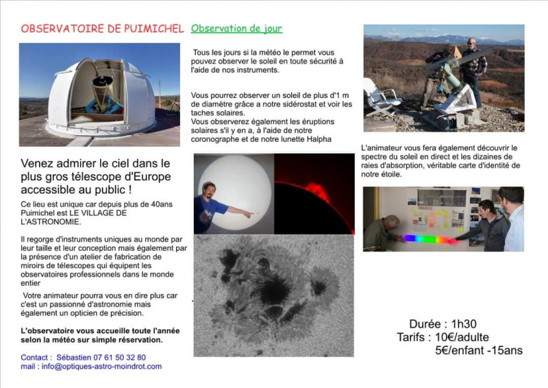 Flyer recto - © Les coupoles de Puimichel Flyer recto