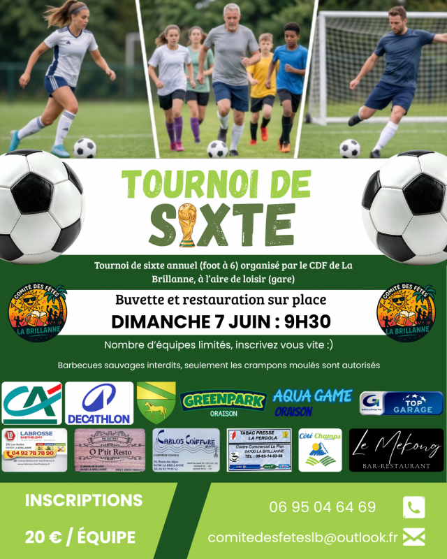 Affiche du tournois de sixte de La Brillanne 2026
