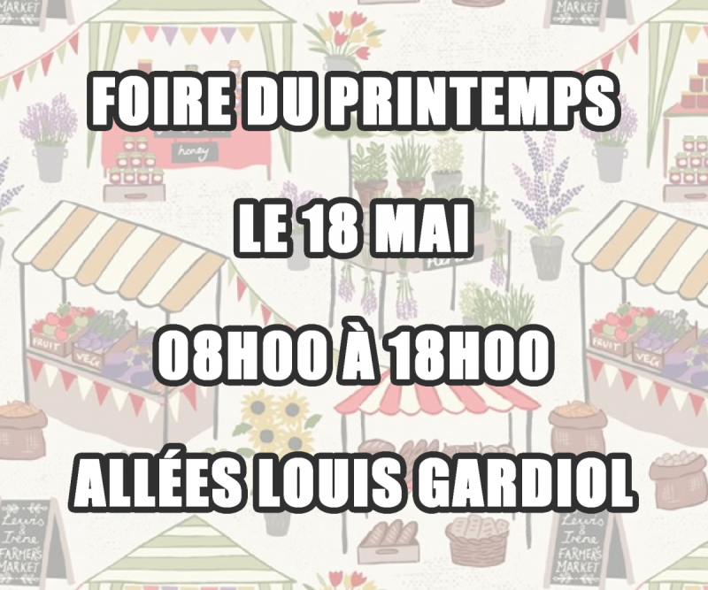 affiche riez pour la foire du printemps du 18 mai