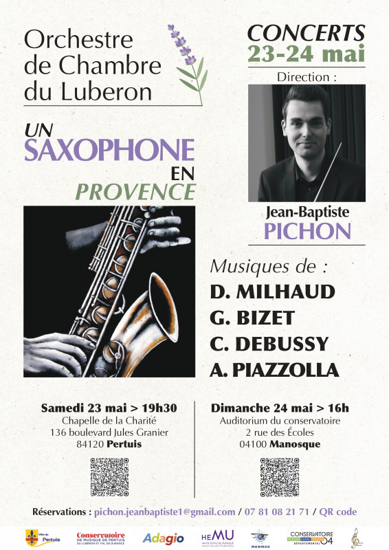 Affiche Un Saxophone en Provence Affiche Un Saxophone en Provence