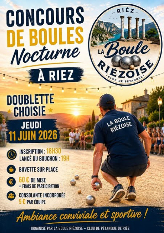 affiche Concours de boules du 11 juin 2026 La boule riézoise - © La Boule Riézoise affiche Concours de boules du 11 juin 2026 La boule riézoise
