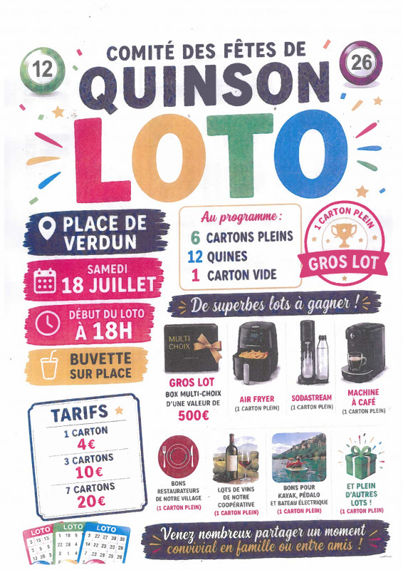 Loto_Quinson - © Dr_Comité des fêtes Loto_Quinson