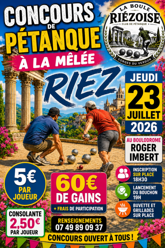 affiche concours pétanque du 23 juillet