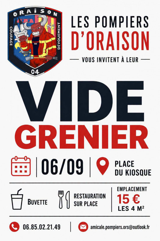 Vide grenier à Oraison_Oraison - © DR Amicale des pompiers Vide grenier à Oraison_Oraison