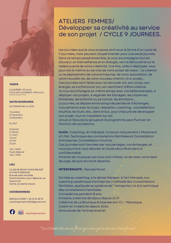 ATELIERS FEMMES Coaching Creativité ATELIERS FEMMES Coaching Creativité