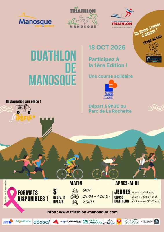 Affiche duathlon Manosque 2026